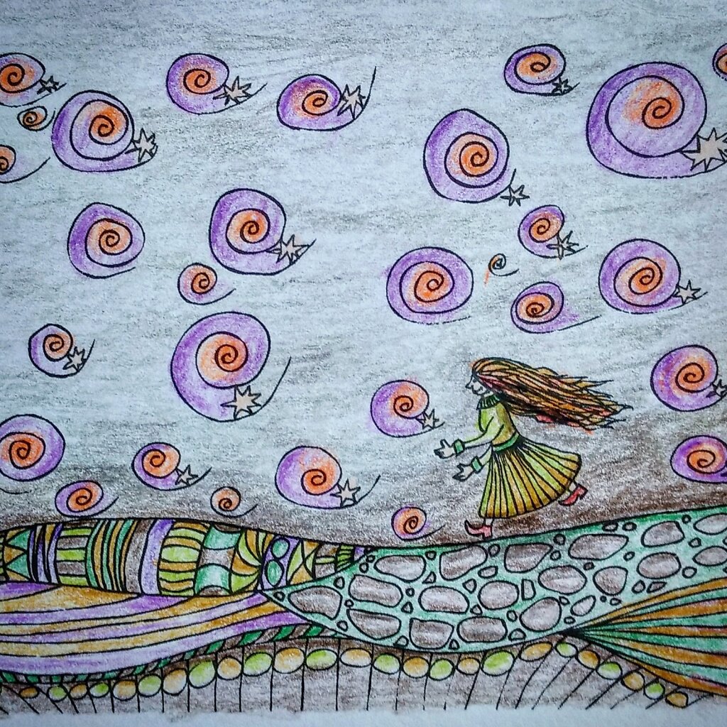 Coloured page from the book "Christmas Alone"