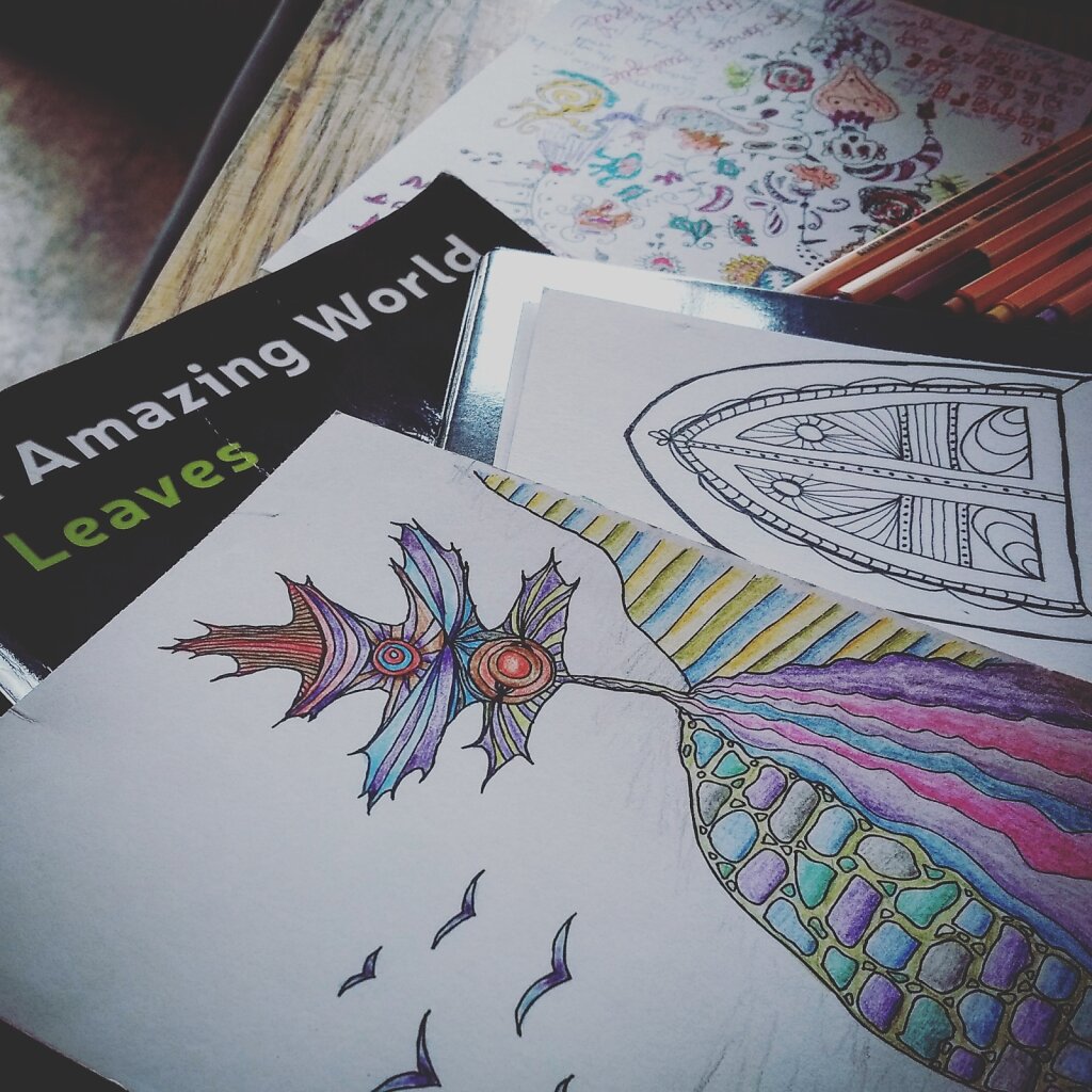 Coloured page from The Amazing World of Leaves