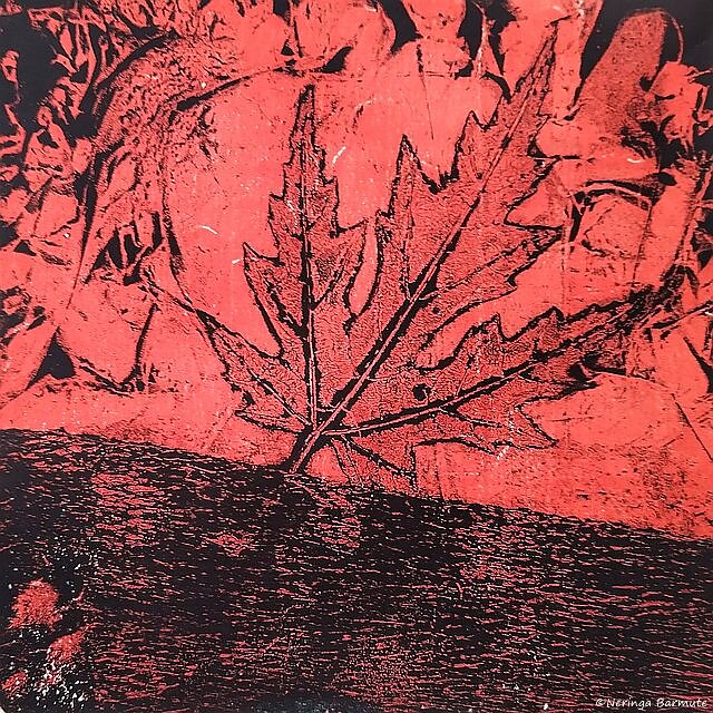 Gel print -  Red Tree